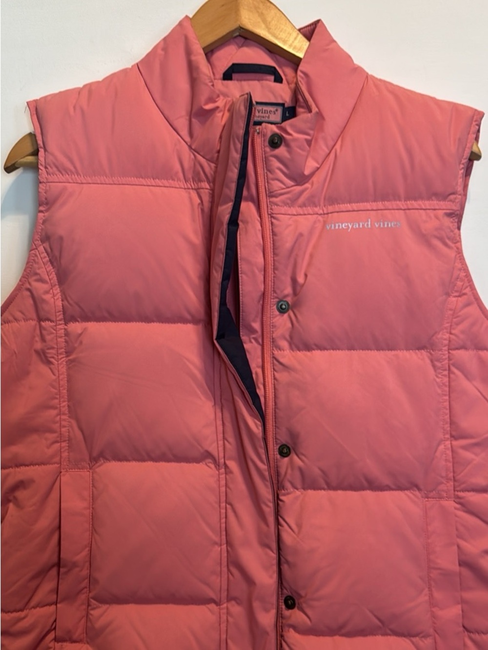 Vineyard Vines Coral Pink Quilted Puffer Vest